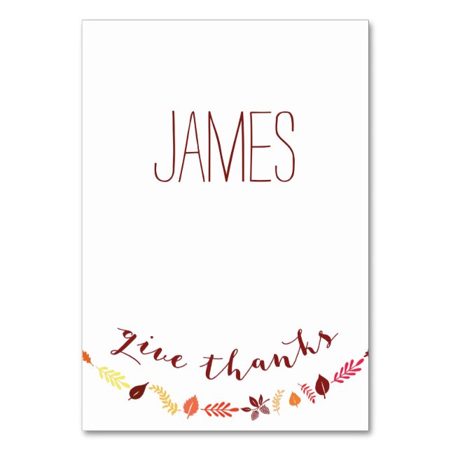 Coloré Donner Merci Thanksgiving Cartes de Place (Par défaut)