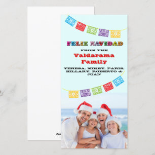 Coloré Feliz Navidad Carte photo avec bannières