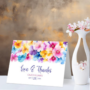 Coloré Floral Amour et Merci Mariage