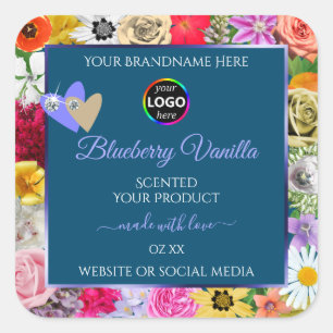 Coloré Floral Bleu Étiquettes de produits Ajouter