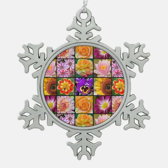 Coloré floral coloré ornement de Noël (Devant)