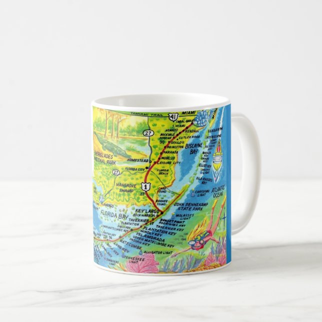 Coloré Florida Keys Carte Mug (Devant droit)