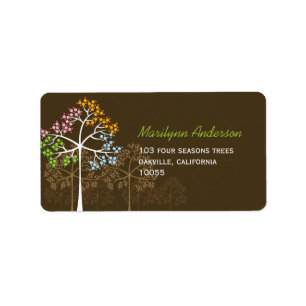 Coloré Four Seasons Arbres Mariages Étiquettes de
