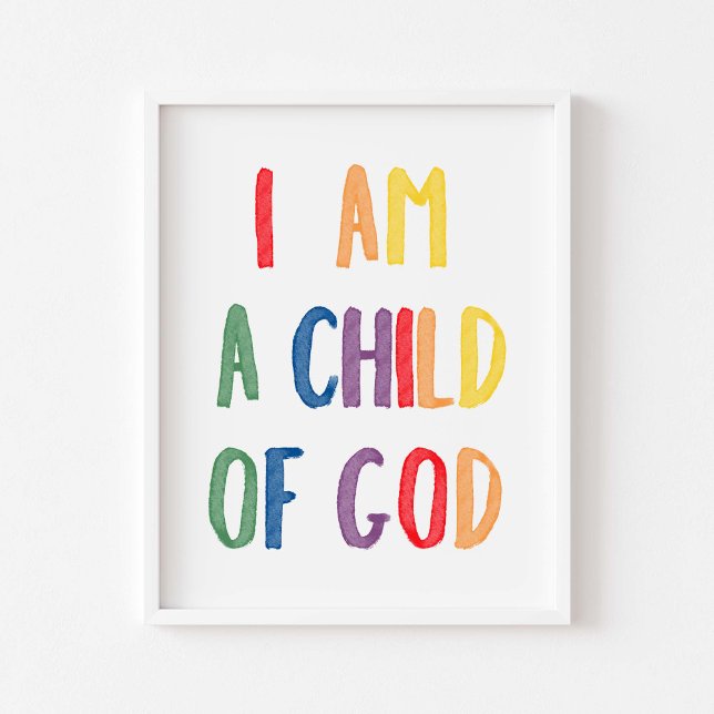 Coloré Je suis un enfant de Dieu poster (Créateur téléchargé)