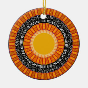 Coloré Kente Design en céramique ornement