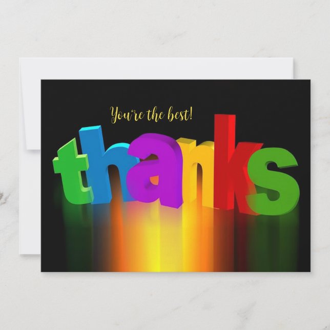 Coloré Merci Carte de remerciements (Devant)