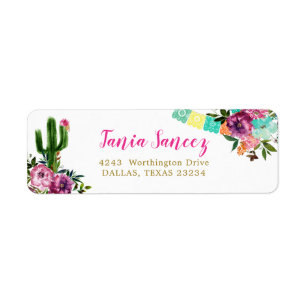 Coloré mexicain Taco sur Amour Étiquette de adress