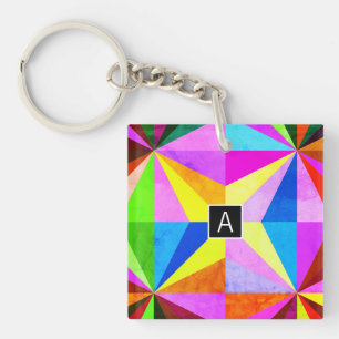 Coloré Moderne Multi-Coloré Géométrique Monogram