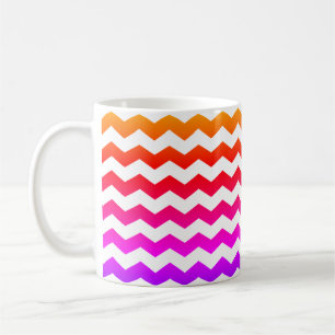 Coloré Ombre Grandes Chevron ZigZag Rainbow Mug