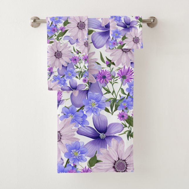 Coloré Pastel Cute Lavender Daisies Fern Motif (En situation)