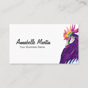 Coloré Pop Art Rooster Carte de visite
