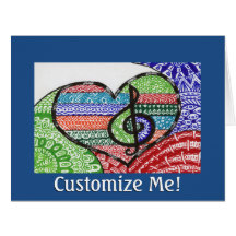 Coloré Rainbow Music Heart Doodle personnalisé