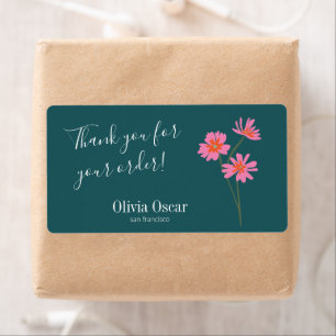 Coloré rose Turquoise Vert Floral Merci affaires