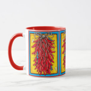 Coloré Rouge Chili Ristra Lizard de Mug Sud-Ouest