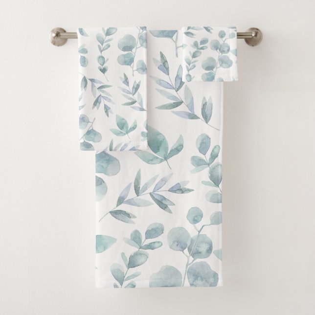 Coloré Rustique Eucalyptus Feuilles d'aquarelle (En situation)