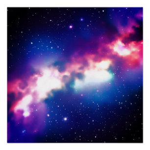 Coloré Serpent Nebula Galaxy Art Poster brillant