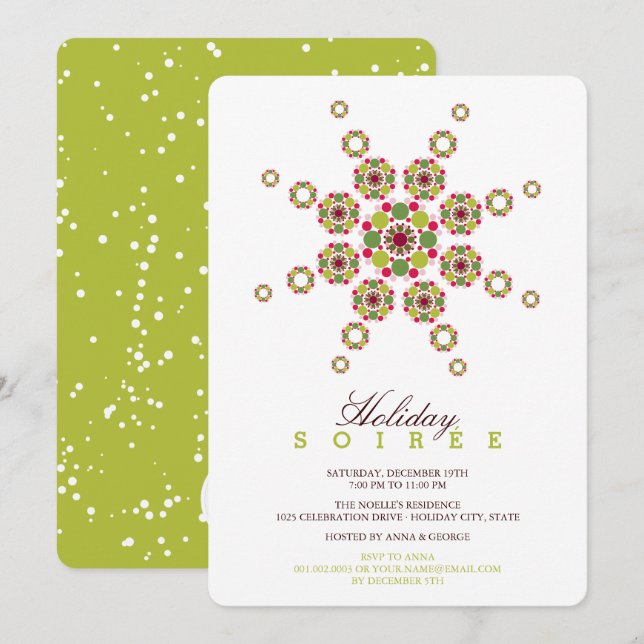 Coloré Star Ornament Moderne Fête Invitation (Devant / Derrière)