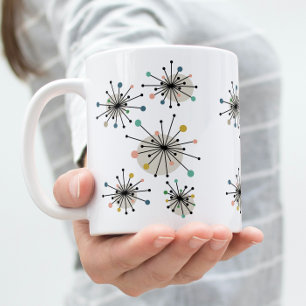 Coloré Starburst atomique Turquoise Retro Mug