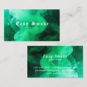Coloré Vert fumée Vape Boutique Carte de visite