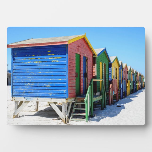 Colored Beach Huts Plaque (Front)
