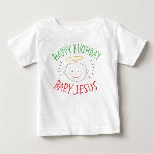 Colored Chalk - Happy Birthday Baby Jesus - Christ T-Shirt