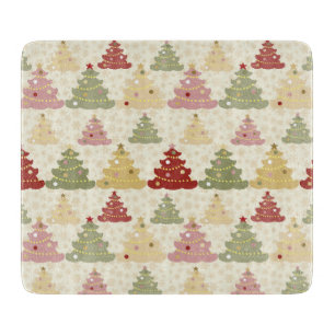 Colored Christmas tree Cutting Board