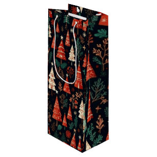 Colored Christmas trees Wine Gift Bag