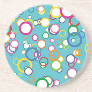 Colored Circles Sandstone Coaster