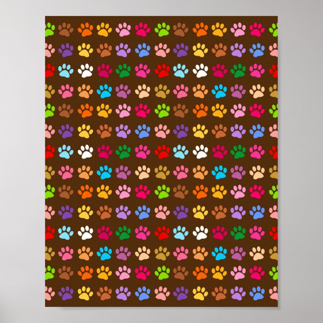Colored Dog Cat Animal Paw Prints (Front)