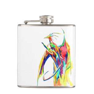 Colored dragon hip flask
