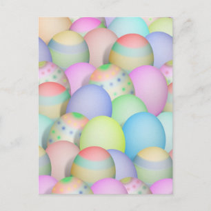 Colored Easter Eggs Background Holiday Postcard