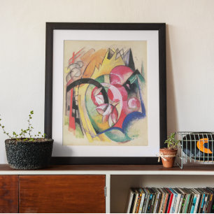 Colored Flowers (aka Abstract Forms) by Franz Marc Poster