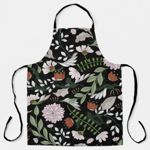 Colored hand painted seamless pattern with flowers apron