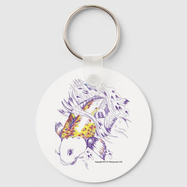 Colored Koi Fish Keychain (Front)