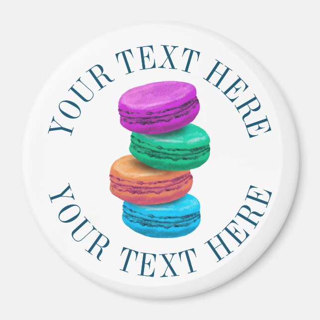 Colored macarons tower custom fridge magnet  (Front)