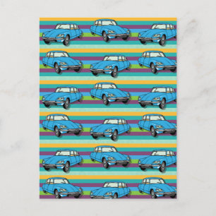 Colored oldtimer Citroen DS 19 Duo Postcard