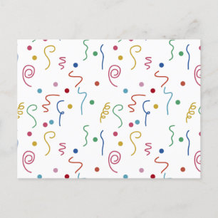 Colored Party Confetti Pattern Holiday Postcard