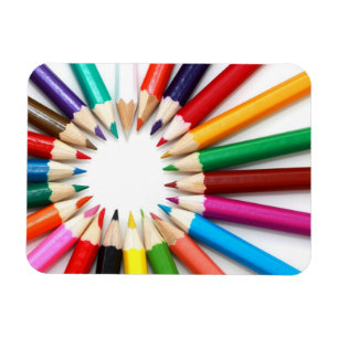 Colored Pencil Circle Premium Magnet