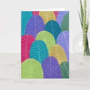 Colored Pencil Leaves Drawing Card