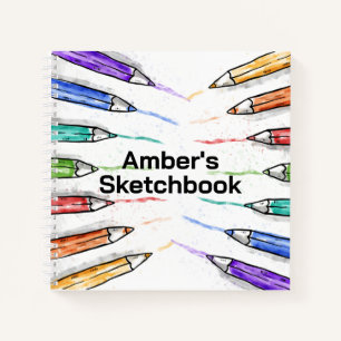 Colored Pencils Personalized Sketchbook Notebook