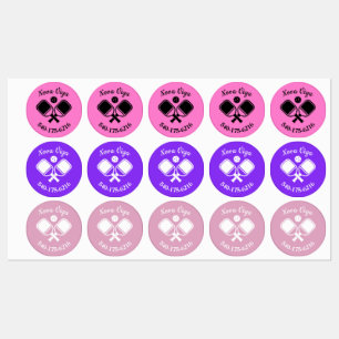 Colored Personalized Pickleball Paddle Butt Name