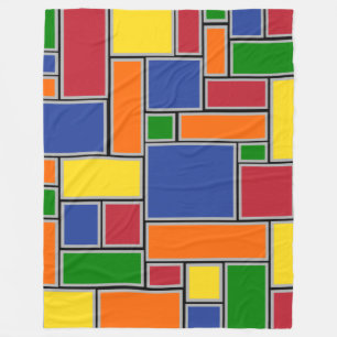 Colored Rectangles  Fleece Blanket