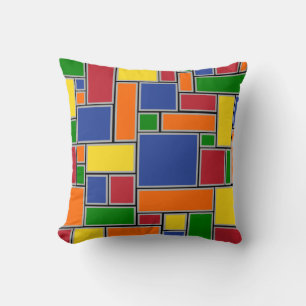 Colored Rectangles Throw Pillow