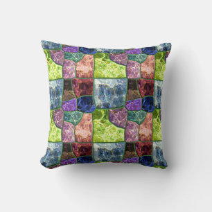 Colored Rock Throw Pillow