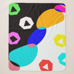 Colored shapes sherpa blanket