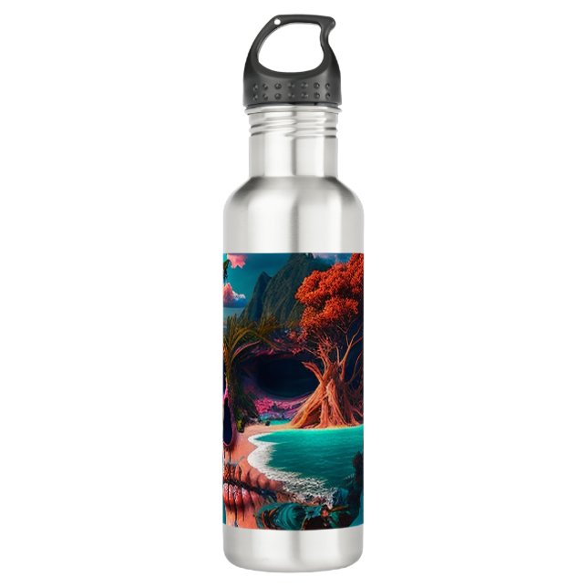 Colored Skull Head 710 Ml Water Bottle (Front)