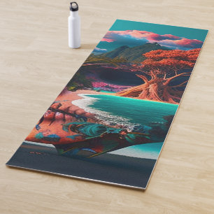 Colored skull head yoga mat