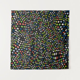 Colored small dots background. Circles wave. Abstr Tapestry