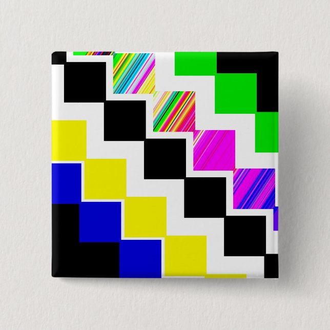 Colored stairs 2 inch square button (Front)