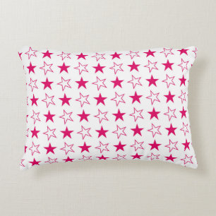 Colored stars seamless pattern, pink stars vintage accent pillow